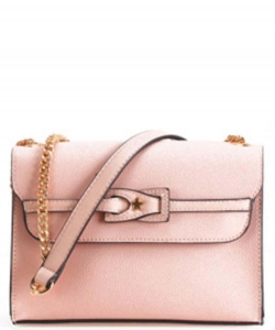Fashion Belt Buckle Design Front Flap Messenger Bag CH-8533 PINK